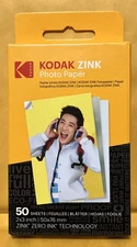 NEW Kodak 2”x3” Premium ZINK Photo Paper 50 Sheets Sticky Back Waterproof Gift