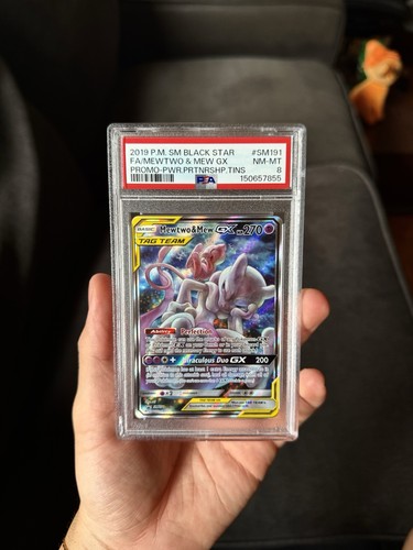 Mewtwo & Mew-GX graded PSA 8 for sale on eBay