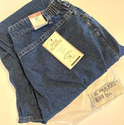 Vtg Wrangler Jeans Relaxed Fit w/ Side Elastic Bare Back Womens 24W NWT