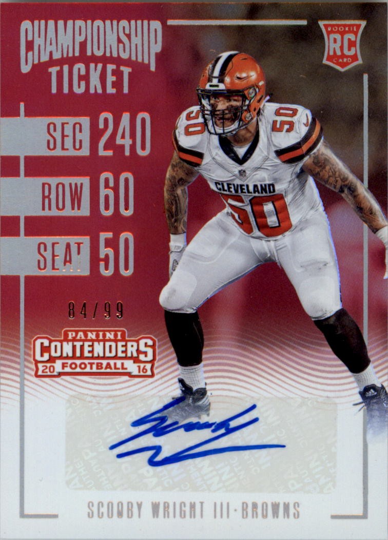 2016 Panini Contenders Championship Ticket #207 Scooby Wright III Auto /99 FB