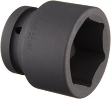 555M 1-Inch Standard Drive 6 Point Metric Impact Socket, 55-Mm