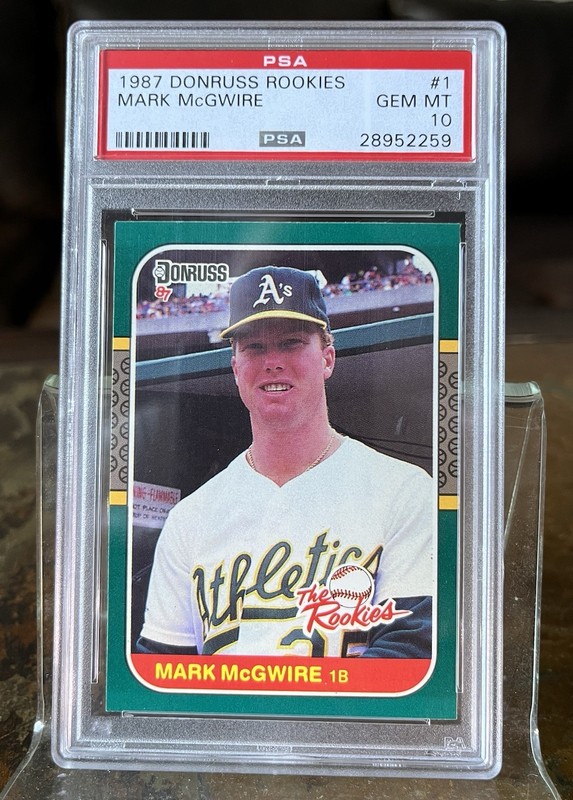 1987 Donruss Rookies #1 Mark McGwire RC PSA 10 Gem Mint 💎 LOW POP 149 🔥