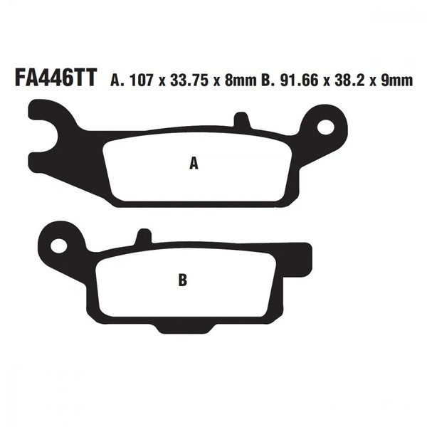 Bremsbelag EBC FA446TT Hinten Rechts FüR Yamaha YFM 550 FWA FGE Grizzly Bj. 2014-image