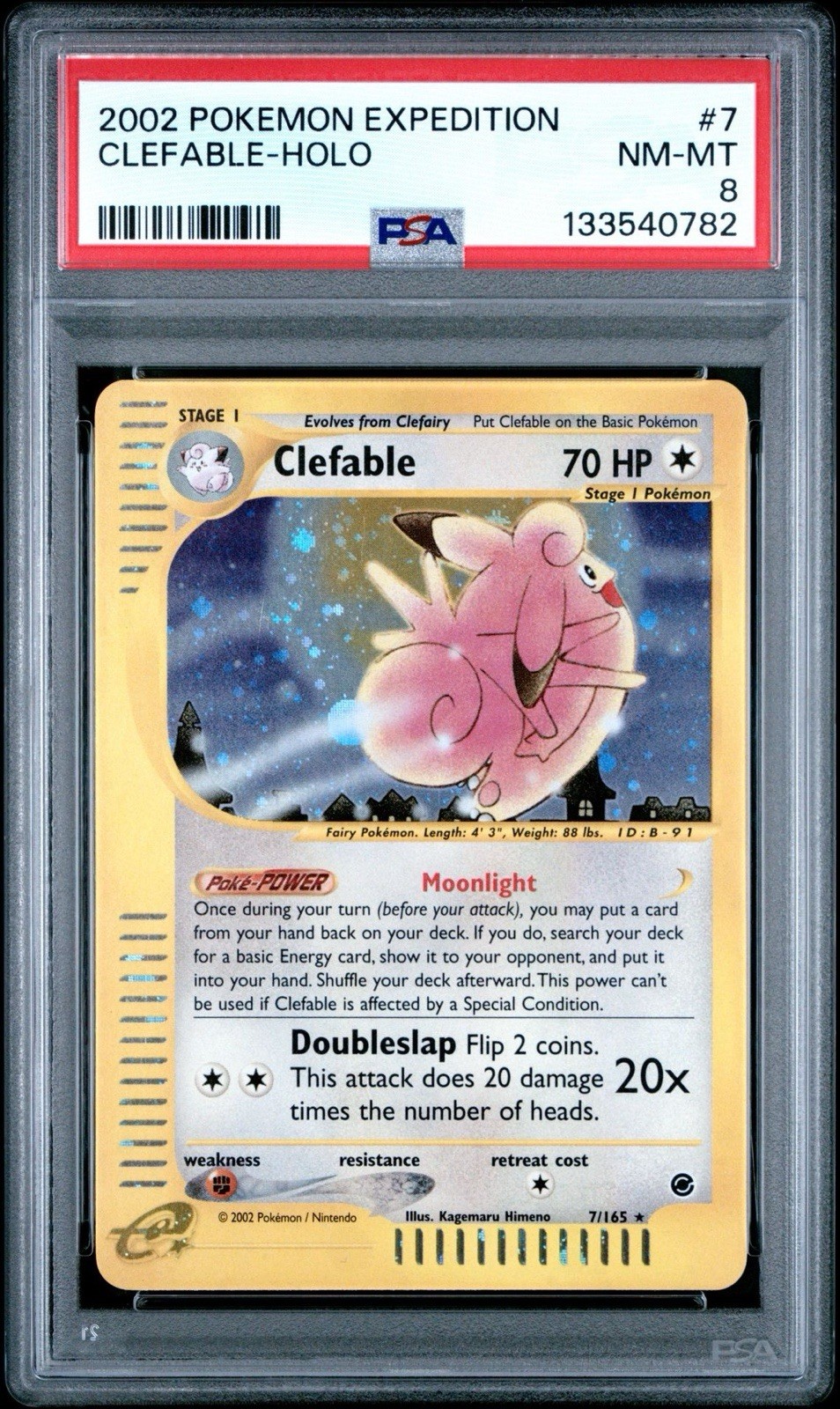 Pokémon Clefable Holo Rare 7/165 Expedition 2002 PSA 8 NM-MINT