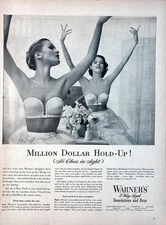 Vintage 1951 Print Ad Million Dollar Hold-Up Warner's 3-Way-Sized Bras