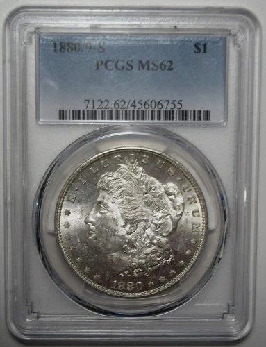 1880/9 S Morgan Silver Dollar PCGS MS-62 Overdate