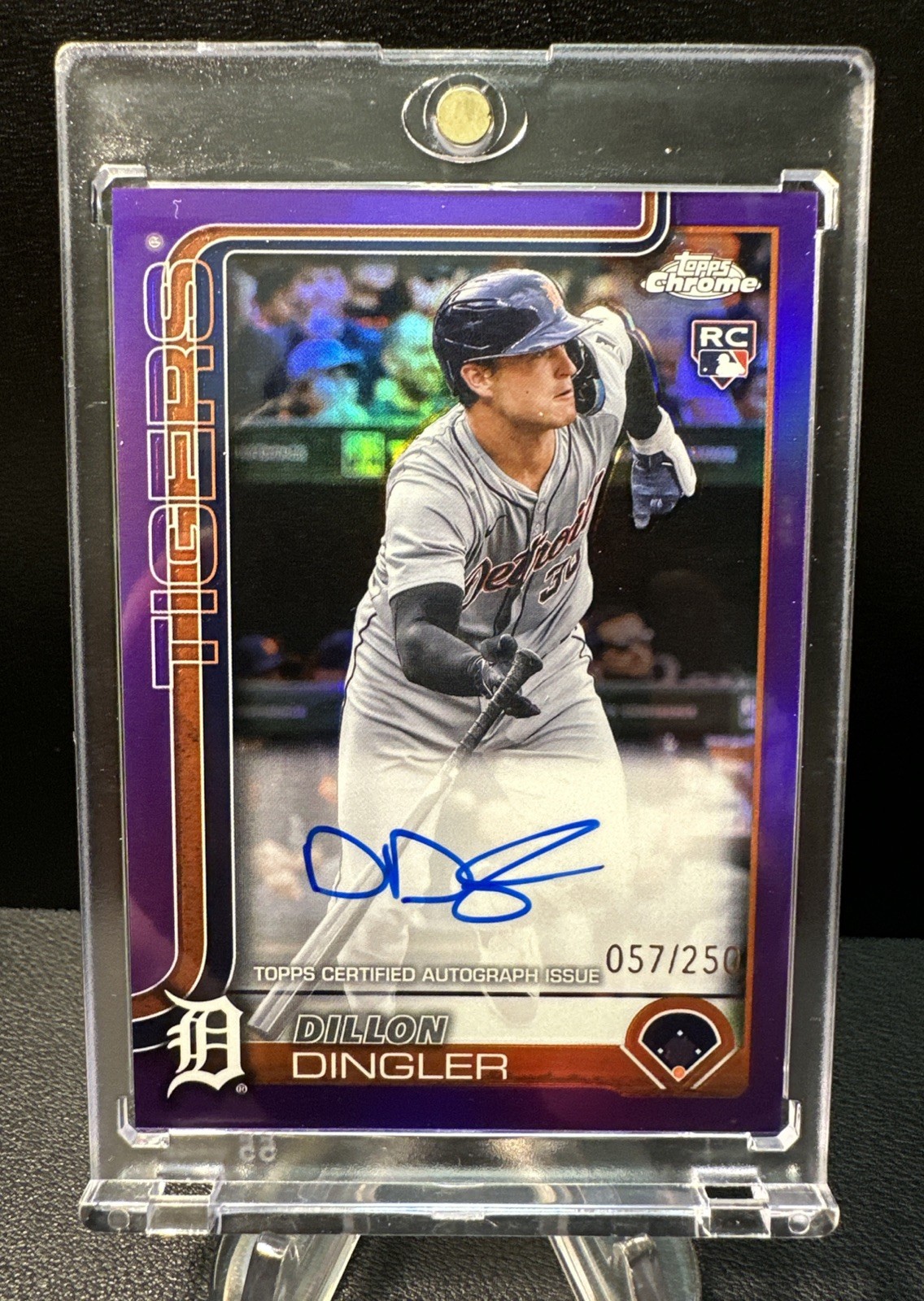 2025 Topps Chrome Dillon Dingler Rookie Auto Purple Refractor /250 #RA-DD Tigers