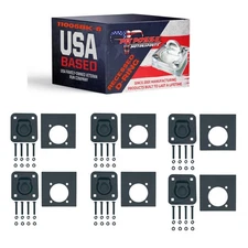 Pit Posse Cargo Trailer Anchor Tie Down D-Ring Flush with Hardware (6pk/Black)