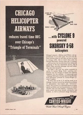 Curtiss-Wright 1957 Chicago Helicopter Airways Sikorsky S-58 Print Ad