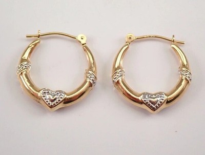 Nachlass Vintage 14K Gelbgold vergoldet Silber BICOLOR Creolen