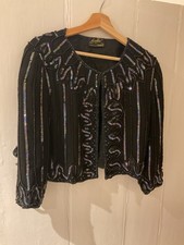 Vintage Beaded Ladies Jacket by Kuku Esprit Du Soir - Size M