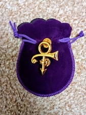 Prince Rogers Nelson Love Symbol Gold Plated Brooch Pin Paisley Park Memorabilia