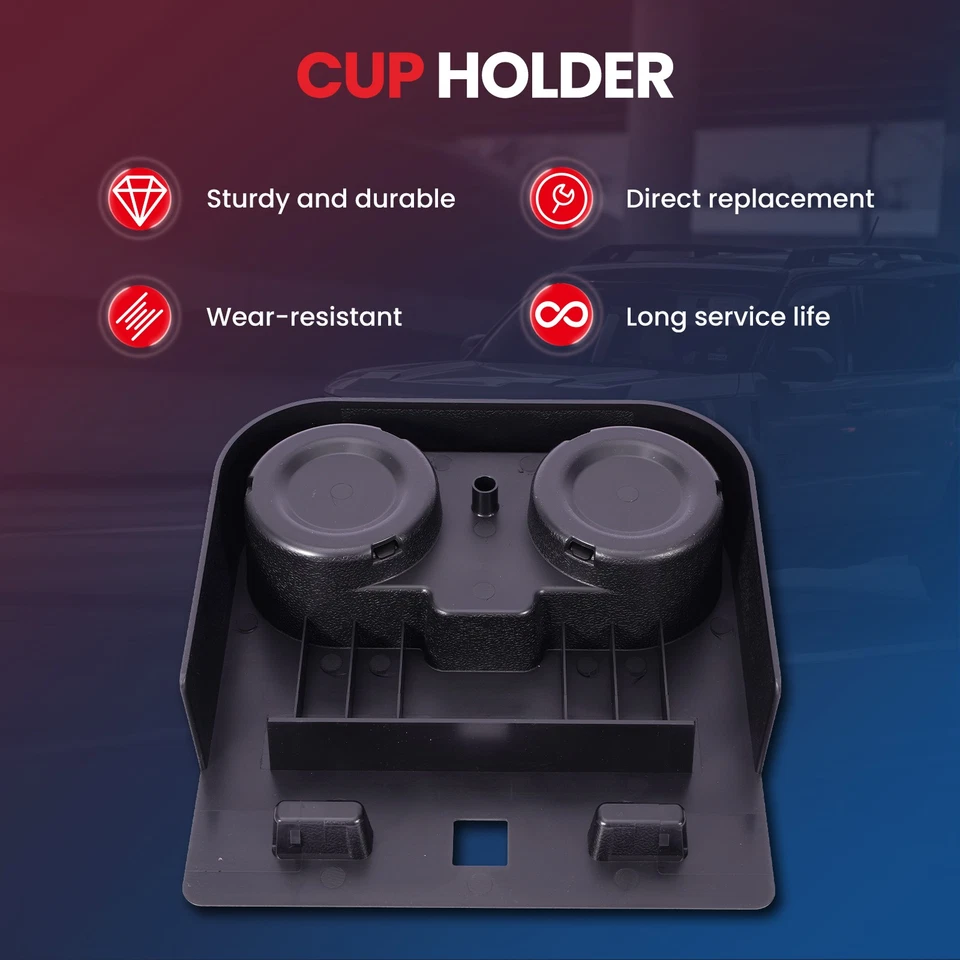 Black Cup Holder for Ford 2017-2022 F-250 F-350 F-450 Super Duty 2015-2020 F-150 - Image 2 of 4