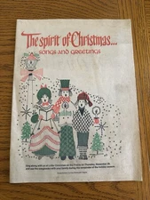Vintage The Spirit Of Christmas Songs And Greetings Music Paperback Book