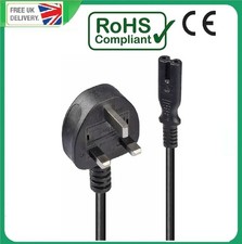 PS4 PS5 PS3 Power Cable Figure of 8 C7 Mains Lead 1m Metre IEC Lead 5 AMP