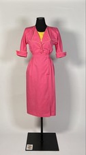1980s Valentino Memphis style coverall dress, bubblegum pink, yellow size 4