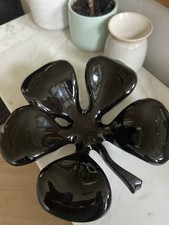 Black Ceramic Clover Dish - Ideal for Mosaic Balls/Fruit - Decor on Dining Table