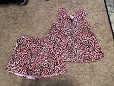 VTG Kids Play 2 Piece Girls Pink Leopard Short And Tank Top Set
