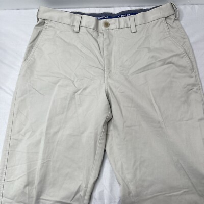 Haggar Men's Premium Comfort Khaki Flat Front Classic Fit Pant