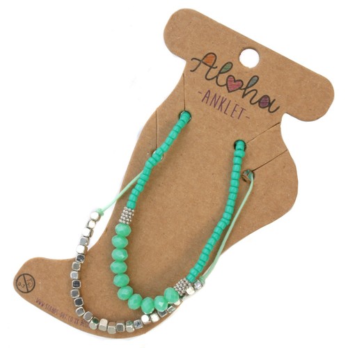 Pulsera al tobillo con cordón dama cuentas de cristal pie ajustable playa - 50 ESTILOS - Imagen 93 de 159