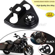 Black Smooth Handlebar Riser Cover Fit For Harley Road King 2003-2013 FLHR FLHRC