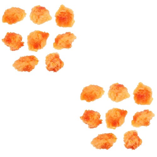 Set of 2 Chicken and Rice Flower Model Fake Fried Artificial Food for Display - Zdjęcie 2 z 12