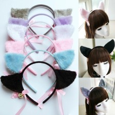 Women Lady Girl Black Kitty Cat Ears Party Hair Headband band Hoop Costume Clips