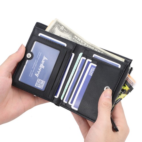 Cartera de cuero impermeable con bloqueo RFID para hombre con soporte para tarjeta de crédito con cremallera - Imagen 4 de 20