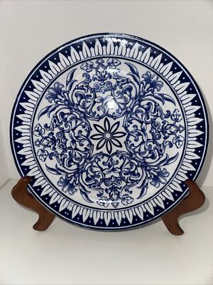 Antique B.W.M & Co Teutonic Plate/ Bowl White & Blue  10  Made In England