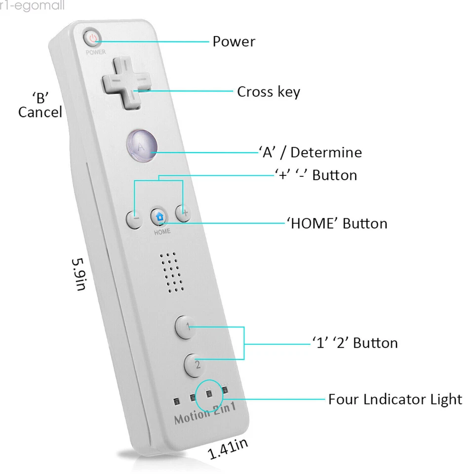 Remote Wiimote Nunchuck Controller Set Combo for Nintendo Wii/Wii U Game Console - Image 4 of 4