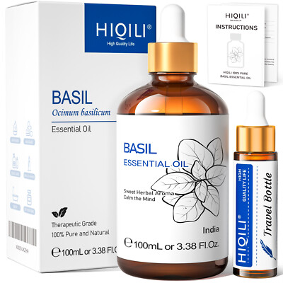 100ml Basil Essential Oil 100% Pure Natural Diffuser Aromatherapy Massage Skin