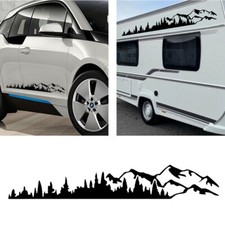 Aufkleber Wohnwagen Wohnmobil Caravan Camper Auto Berge Wald Landschaft DE_