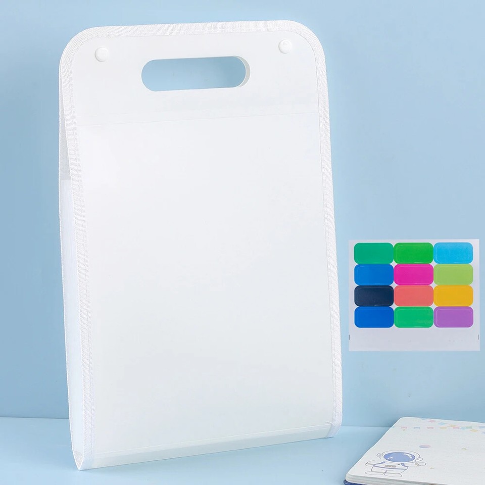 A4 Macaron Vertical Hand-held Bag Paper File Folder Multi-layer Storage ...