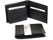 Double Bill 7 Credit Card 1 ID Window Bifold Black Men's Wallet