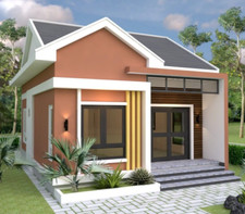 Small House Plans 6.5x8.5 Meter 21x29 Feet 2 Bedrooms Gable Roof (A4 Hard Copy)