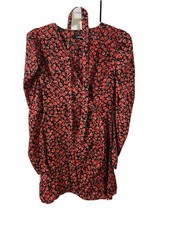 Missguided Red Floral Wrap Dress