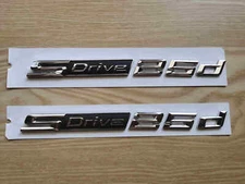 2pcs Chrome ABS Letters Number Side Trunk Emblem Badge Sticker for BMW SDrive25d