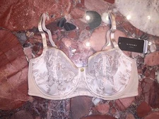 Natori True Decadence Cut & Sew Beige Full Coverage UW Bra 30DD Womens NWT $80