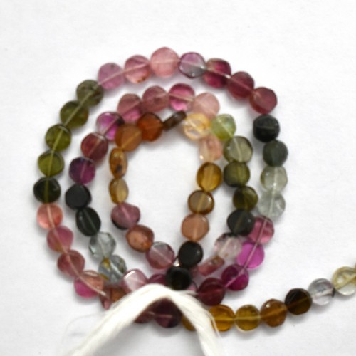 1 fil de perles Heishi en pierre précieuse naturelle, 4 x 2 mm