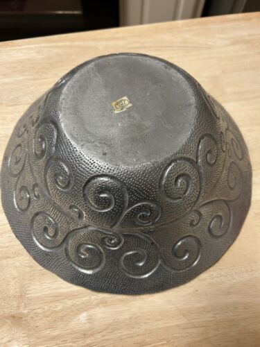 IHI große gekräuselte Dekoschale - Aluminiumguss poliert Indien - Bild 4 von 5