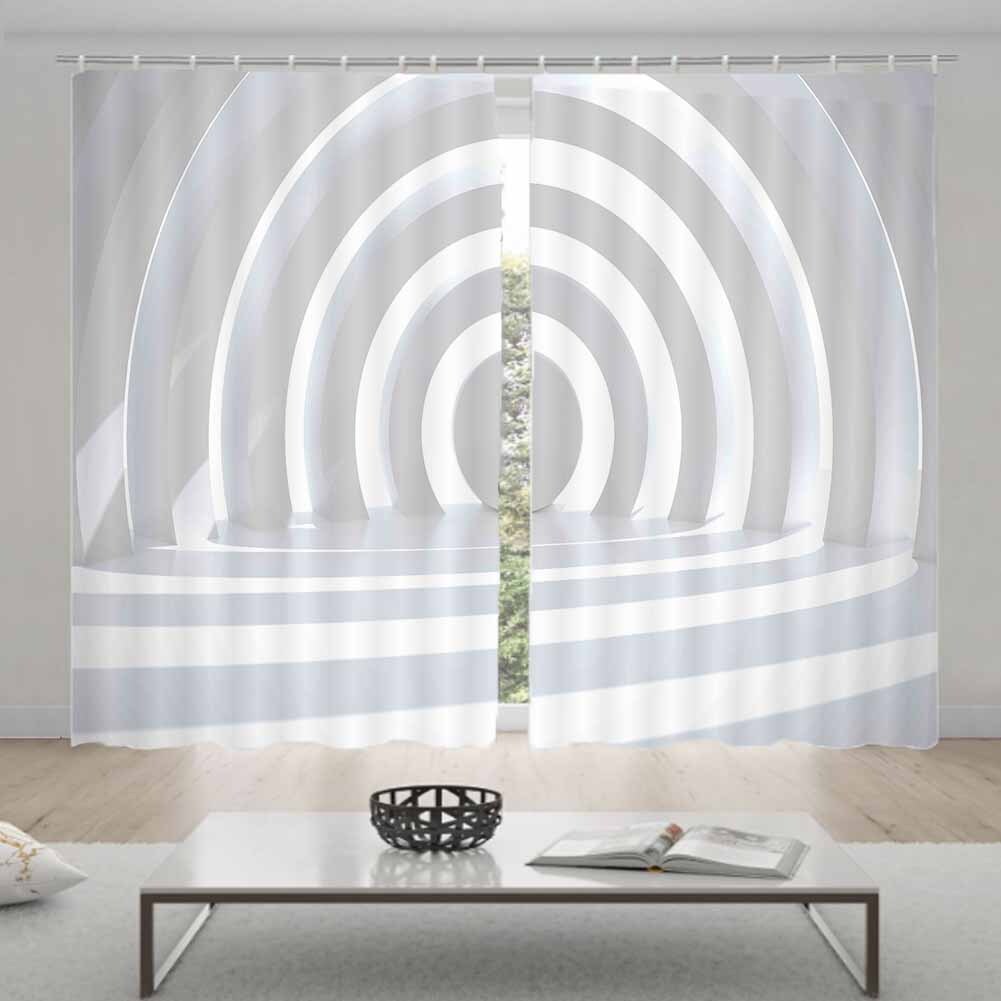 Circle By Circle 3D Blockout Photo Print Curtain Fabric Curtains Window