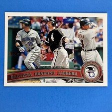 Miguel Cabrera Paul Konerko Jose Bautista 2011 Topps League Leaders Card #202