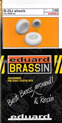 1/48 Eduard #648863 B-25J Mitchell Wheels For HK Kit