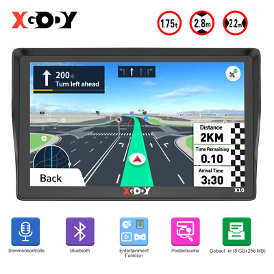 XGODY 9'' GPS Navigationsgerät Auto PKW Navi mit Bluetooth EU gratis Karte 16G