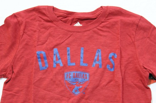Adidas Unisex Kids FC Dallas City Worn Slub Short Sleeve T-Shirt JQ2 Red Medium - Picture 2 of 5