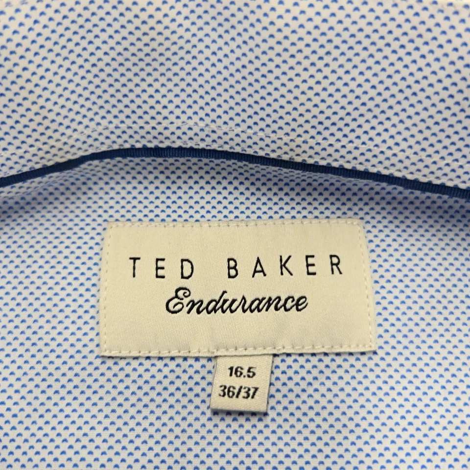 Camisa de vestir Ted Baker para hombre 16,5 - 36-37 azul puño francés abotonada resistencia Foto 4 de 4