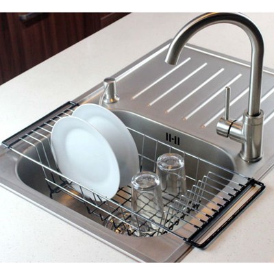 Over The Sink Dish Drying Rack Rustproof Stainless Steel Kitchen Dish Drainer 619281269466 Ebay