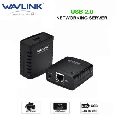 USB 2.0 Network Printer Server LPR Print Protocol 10/100Mbps Printer Adapter Hub