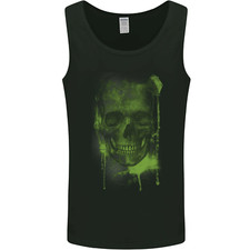 Creepy Green Skull Mens Vest Tank Top