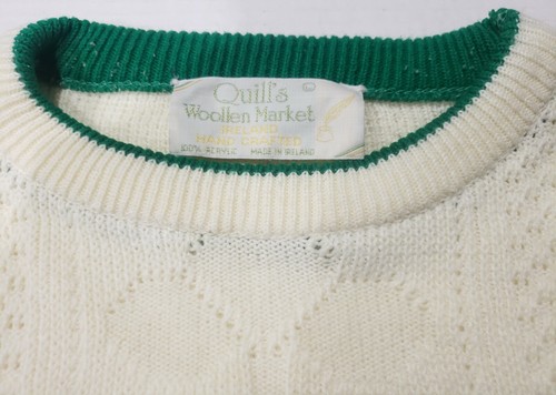 Quills Woollen Market Fishermans Sweater Men's Large Ireland Hand Crafted - Picture 4 of 6